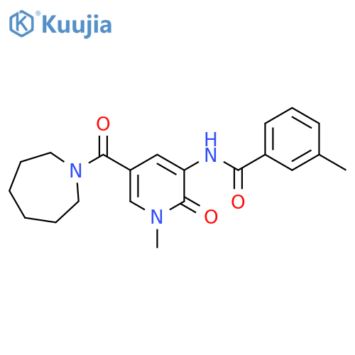 N-[5-(azepane-1-carbonyl)-1-methyl-2-oxo-1,2-dihydropyridin-3-yl]-3-methylbenzamide structure