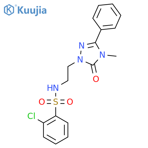 2-chloro-N-2-(4-methyl-5-oxo-3-phenyl-4,5-dihydro-1H-1,2,4-triazol-1-yl)ethylbenzene-1-sulfonamide structure