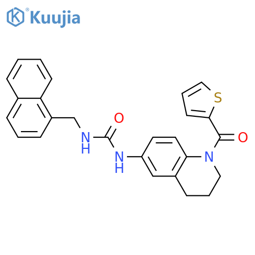 1-[(naphthalen-1-yl)methyl]-3-[1-(thiophene-2-carbonyl)-1,2,3,4-tetrahydroquinolin-6-yl]urea structure