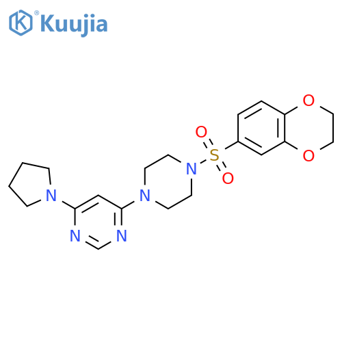 4-4-(2,3-dihydro-1,4-benzodioxine-6-sulfonyl)piperazin-1-yl-6-(pyrrolidin-1-yl)pyrimidine structure