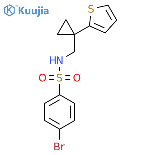 4-bromo-N-{1-(thiophen-2-yl)cyclopropylmethyl}benzene-1-sulfonamide structure