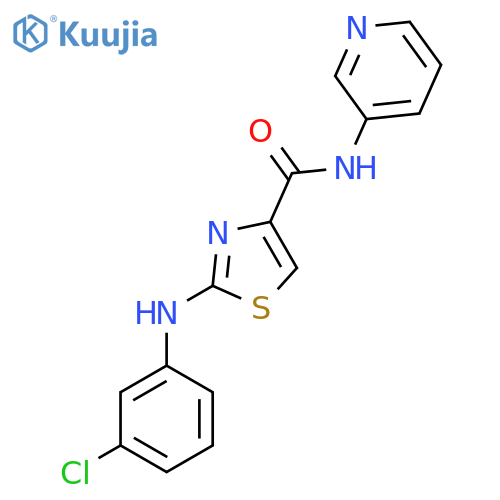 2-(3-chlorophenyl)amino-N-(pyridin-3-yl)-1,3-thiazole-4-carboxamide structure