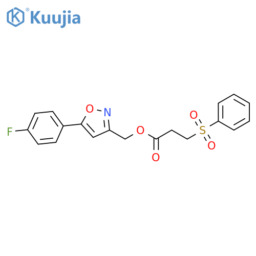 5-(4-fluorophenyl)-1,2-oxazol-3-ylmethyl 3-(benzenesulfonyl)propanoate structure