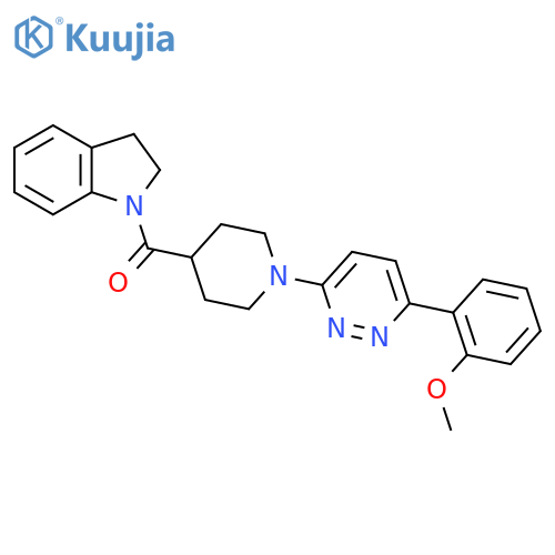 1-{1-6-(2-methoxyphenyl)pyridazin-3-ylpiperidine-4-carbonyl}-2,3-dihydro-1H-indole structure