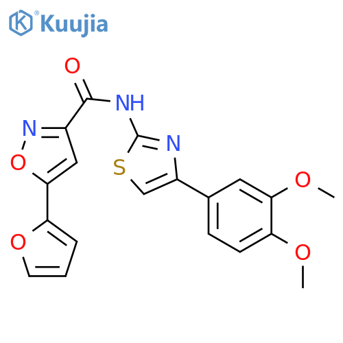 N-[4-(3,4-dimethoxyphenyl)-1,3-thiazol-2-yl]-5-(furan-2-yl)-1,2-oxazole-3-carboxamide structure