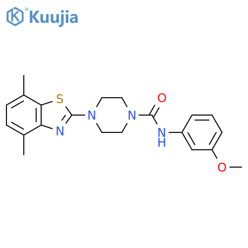 4-(4,7-dimethyl-1,3-benzothiazol-2-yl)-N-(3-methoxyphenyl)piperazine-1-carboxamide structure