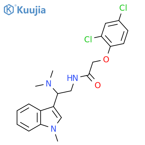 2-(2,4-dichlorophenoxy)-N-2-(dimethylamino)-2-(1-methyl-1H-indol-3-yl)ethylacetamide structure