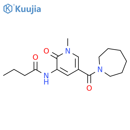 N-[5-(azepane-1-carbonyl)-1-methyl-2-oxo-1,2-dihydropyridin-3-yl]butanamide structure