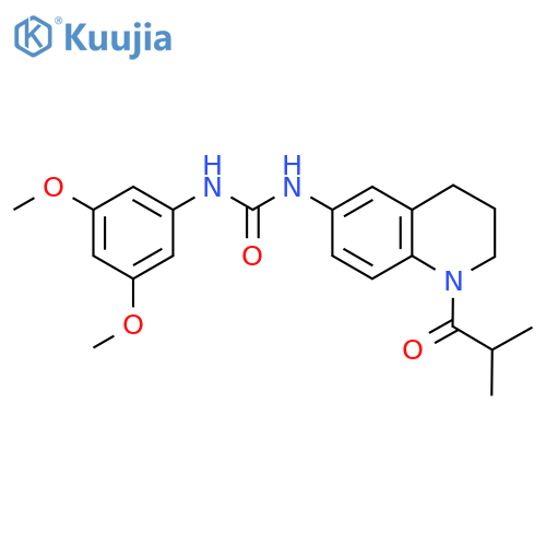 1-(3,5-dimethoxyphenyl)-3-1-(2-methylpropanoyl)-1,2,3,4-tetrahydroquinolin-6-ylurea structure
