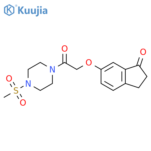 6-2-(4-methanesulfonylpiperazin-1-yl)-2-oxoethoxy-2,3-dihydro-1H-inden-1-one structure