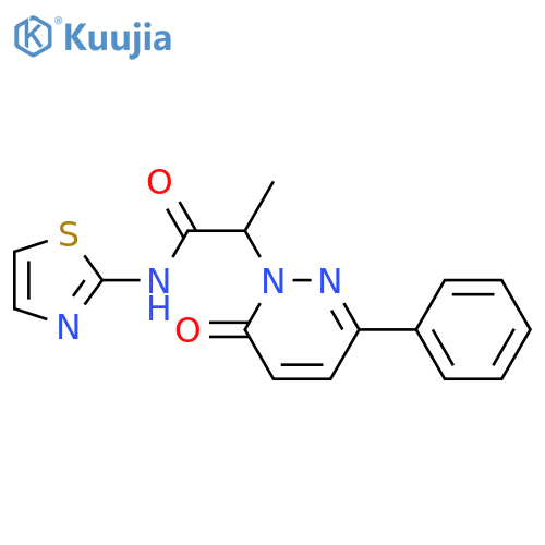 2-(6-oxo-3-phenyl-1,6-dihydropyridazin-1-yl)-N-(1,3-thiazol-2-yl)propanamide structure