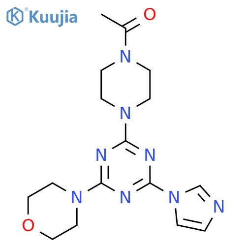 1-{4-4-(1H-imidazol-1-yl)-6-(morpholin-4-yl)-1,3,5-triazin-2-ylpiperazin-1-yl}ethan-1-one structure