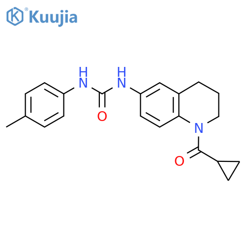 3-(1-cyclopropanecarbonyl-1,2,3,4-tetrahydroquinolin-6-yl)-1-(4-methylphenyl)urea structure
