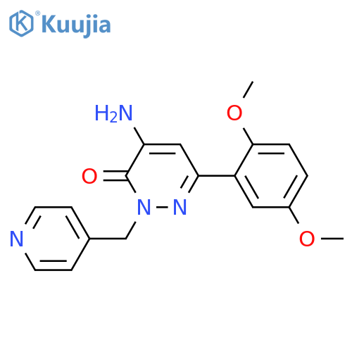 4-amino-6-(2,5-dimethoxyphenyl)-2-(pyridin-4-yl)methyl-2,3-dihydropyridazin-3-one structure