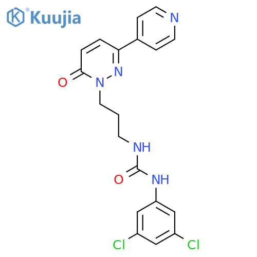 1-(3,5-dichlorophenyl)-3-{3-6-oxo-3-(pyridin-4-yl)-1,6-dihydropyridazin-1-ylpropyl}urea structure