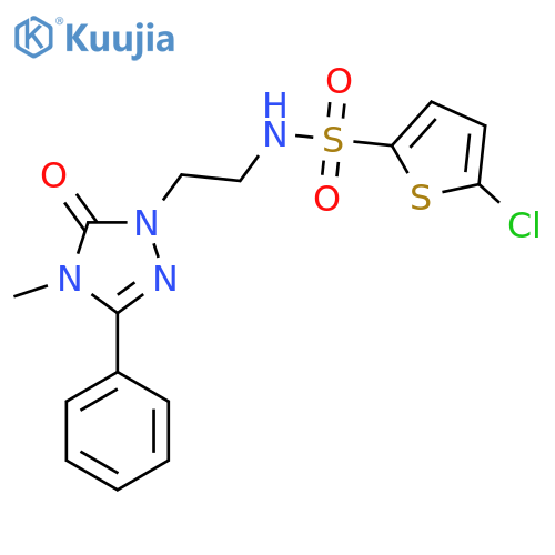 5-chloro-N-2-(4-methyl-5-oxo-3-phenyl-4,5-dihydro-1H-1,2,4-triazol-1-yl)ethylthiophene-2-sulfonamide structure