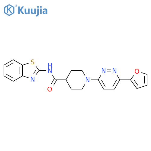 N-(1,3-benzothiazol-2-yl)-1-6-(furan-2-yl)pyridazin-3-ylpiperidine-4-carboxamide structure