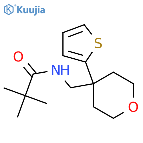 2,2-dimethyl-N-{4-(thiophen-2-yl)oxan-4-ylmethyl}propanamide structure