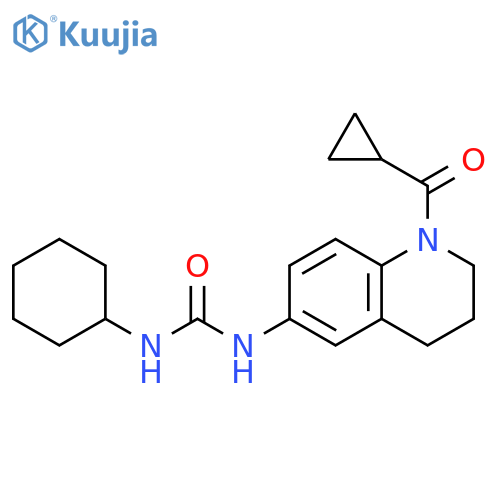 1-cyclohexyl-3-(1-cyclopropanecarbonyl-1,2,3,4-tetrahydroquinolin-6-yl)urea structure