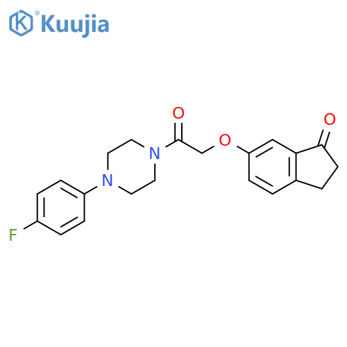 6-{2-4-(4-fluorophenyl)piperazin-1-yl-2-oxoethoxy}-2,3-dihydro-1H-inden-1-one structure