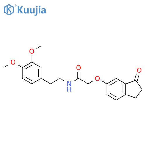 N-2-(3,4-dimethoxyphenyl)ethyl-2-(3-oxo-2,3-dihydro-1H-inden-5-yl)oxyacetamide structure