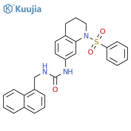 3-[1-(benzenesulfonyl)-1,2,3,4-tetrahydroquinolin-7-yl]-1-[(naphthalen-1-yl)methyl]urea structure