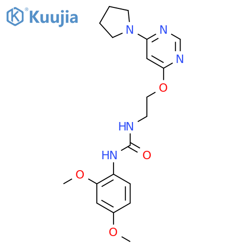 1-(2,4-dimethoxyphenyl)-3-(2-{6-(pyrrolidin-1-yl)pyrimidin-4-yloxy}ethyl)urea structure