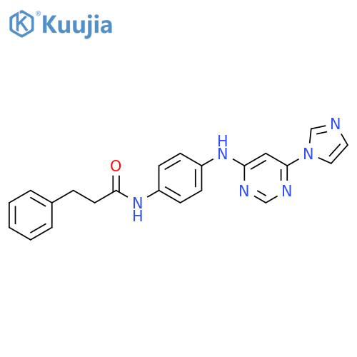 N-(4-{[6-(1H-imidazol-1-yl)pyrimidin-4-yl]amino}phenyl)-3-phenylpropanamide structure