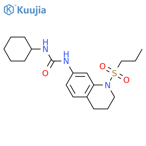 1-cyclohexyl-3-1-(propane-1-sulfonyl)-1,2,3,4-tetrahydroquinolin-7-ylurea structure