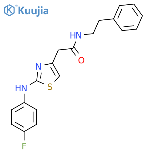 2-{2-(4-fluorophenyl)amino-1,3-thiazol-4-yl}-N-(2-phenylethyl)acetamide structure