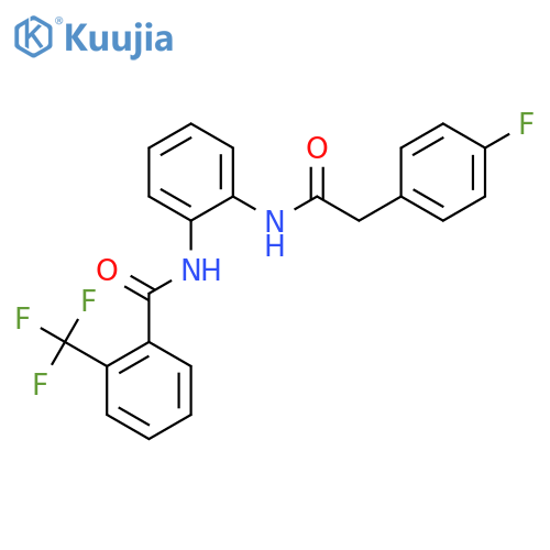 N-{2-2-(4-fluorophenyl)acetamidophenyl}-2-(trifluoromethyl)benzamide structure