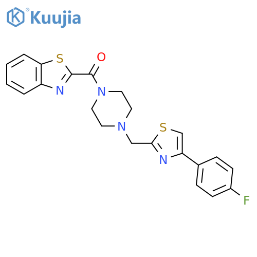 2-(4-{[4-(4-fluorophenyl)-1,3-thiazol-2-yl]methyl}piperazine-1-carbonyl)-1,3-benzothiazole structure