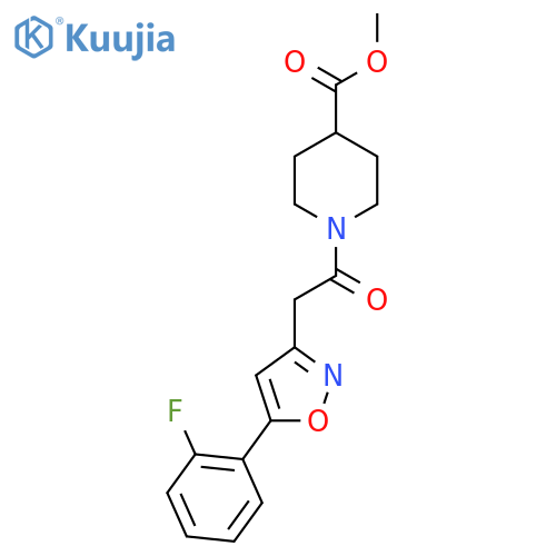 methyl 1-{2-5-(2-fluorophenyl)-1,2-oxazol-3-ylacetyl}piperidine-4-carboxylate structure