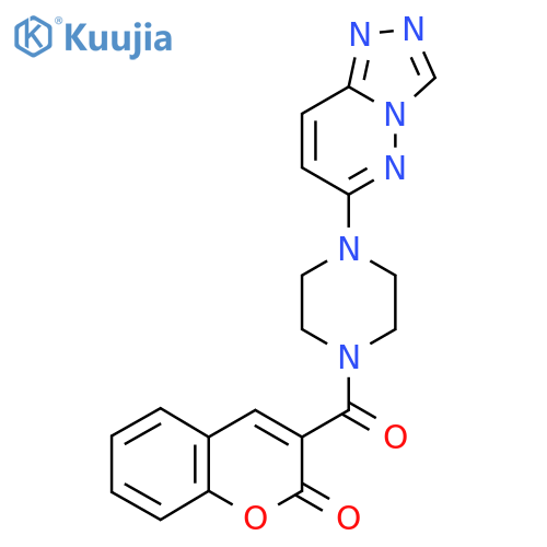 3-(4-{1,2,4triazolo4,3-bpyridazin-6-yl}piperazine-1-carbonyl)-2H-chromen-2-one structure