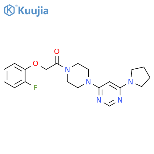 2-(2-fluorophenoxy)-1-{4-[6-(pyrrolidin-1-yl)pyrimidin-4-yl]piperazin-1-yl}ethan-1-one structure