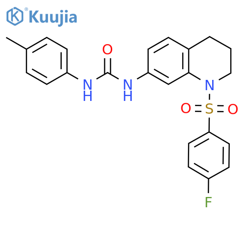 3-1-(4-fluorobenzenesulfonyl)-1,2,3,4-tetrahydroquinolin-7-yl-1-(4-methylphenyl)urea structure