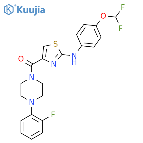 N-4-(difluoromethoxy)phenyl-4-4-(2-fluorophenyl)piperazine-1-carbonyl-1,3-thiazol-2-amine structure