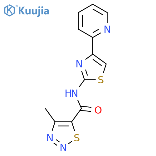 4-methyl-N-4-(pyridin-2-yl)-1,3-thiazol-2-yl-1,2,3-thiadiazole-5-carboxamide structure