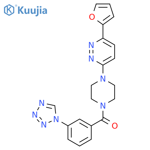 3-(furan-2-yl)-6-{4-3-(1H-1,2,3,4-tetrazol-1-yl)benzoylpiperazin-1-yl}pyridazine structure