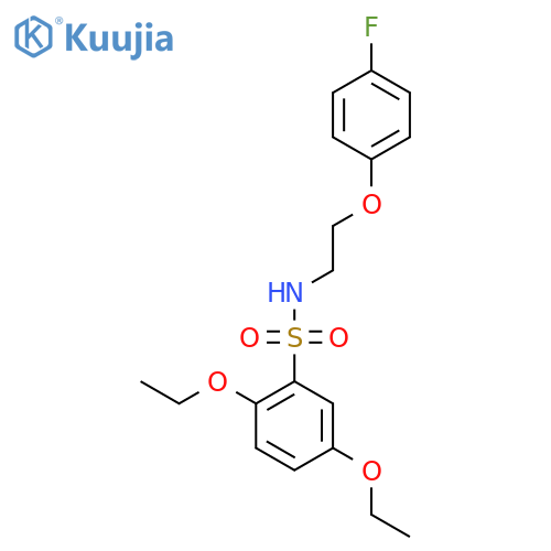 2,5-diethoxy-N-2-(4-fluorophenoxy)ethylbenzene-1-sulfonamide structure