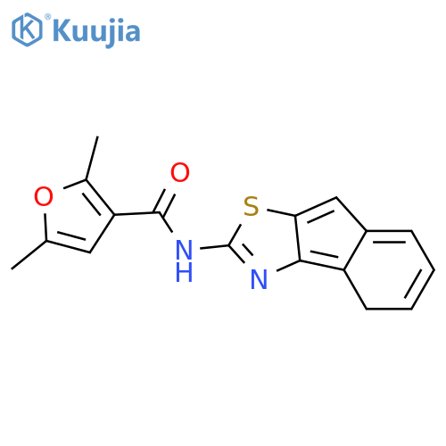 N-{8H-indeno1,2-d1,3thiazol-2-yl}-2,5-dimethylfuran-3-carboxamide structure