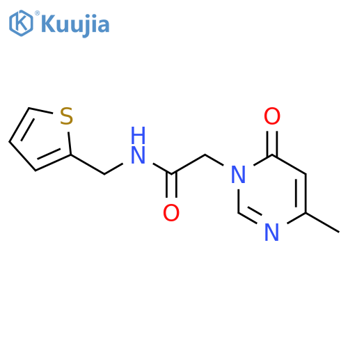 2-(4-methyl-6-oxo-1,6-dihydropyrimidin-1-yl)-N-(thiophen-2-yl)methylacetamide structure