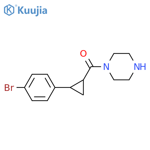 1-2-(4-bromophenyl)cyclopropanecarbonylpiperazine structure