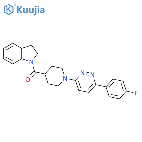 1-{1-6-(4-fluorophenyl)pyridazin-3-ylpiperidine-4-carbonyl}-2,3-dihydro-1H-indole structure