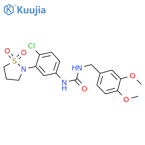 3-4-chloro-3-(1,1-dioxo-1lambda6,2-thiazolidin-2-yl)phenyl-1-(3,4-dimethoxyphenyl)methylurea structure