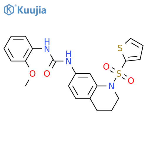 1-(2-methoxyphenyl)-3-1-(thiophene-2-sulfonyl)-1,2,3,4-tetrahydroquinolin-7-ylurea structure