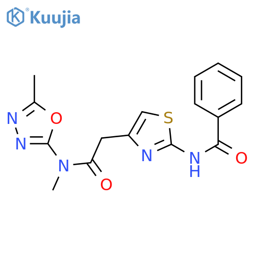 N-4-({(5-methyl-1,3,4-oxadiazol-2-yl)methylcarbamoyl}methyl)-1,3-thiazol-2-ylbenzamide structure