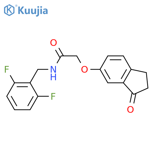 N-(2,6-difluorophenyl)methyl-2-(3-oxo-2,3-dihydro-1H-inden-5-yl)oxyacetamide structure