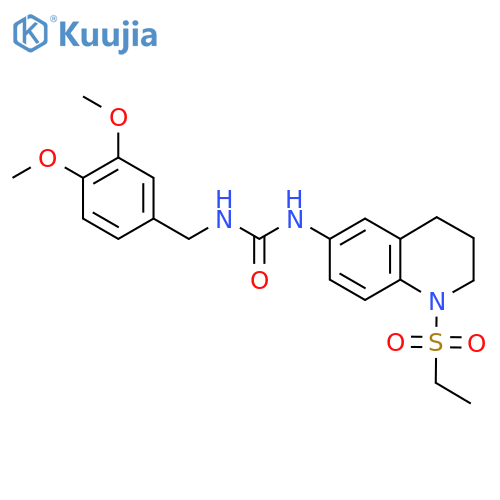 1-(3,4-dimethoxyphenyl)methyl-3-1-(ethanesulfonyl)-1,2,3,4-tetrahydroquinolin-6-ylurea structure