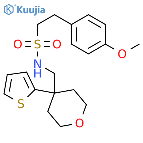2-(4-methoxyphenyl)-N-{[4-(thiophen-2-yl)oxan-4-yl]methyl}ethane-1-sulfonamide structure